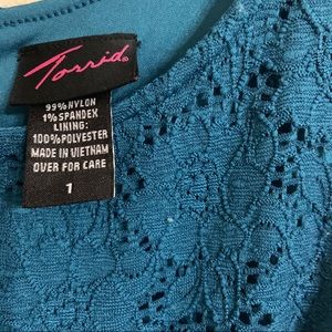 TORRID Retro Teal Lace Short Dress